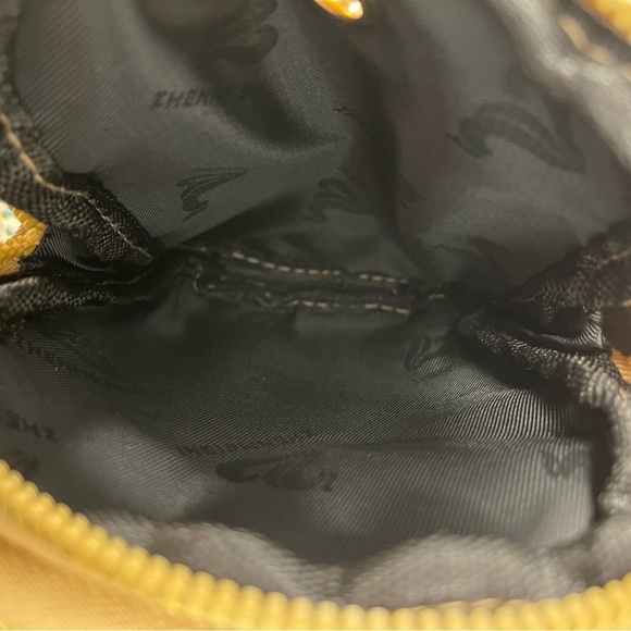 Quilted Mini Crossbody Bag with 3 Compartments & Multi-Color Strap - Tan - NWOT - Picture 5 of 5